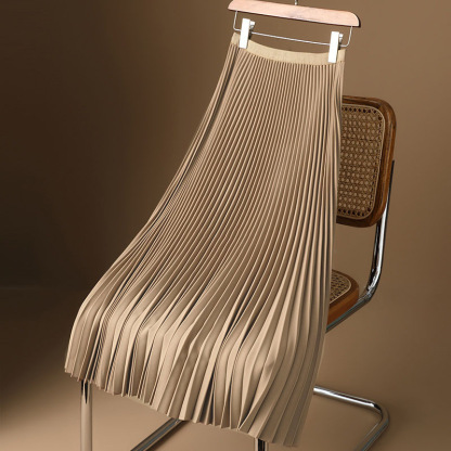 多色緞面百褶裙