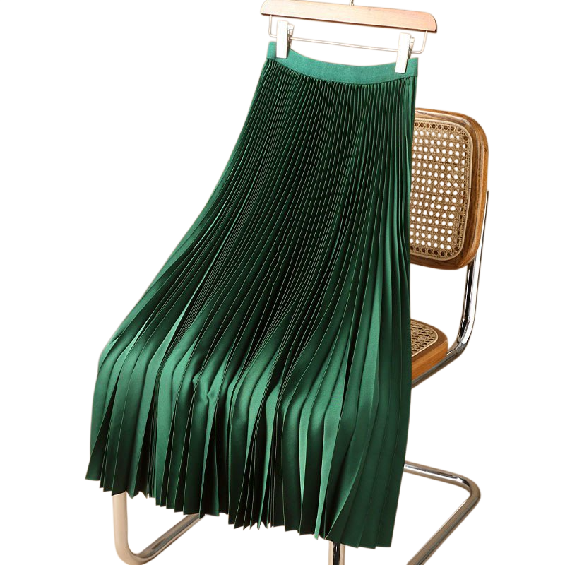 多色緞面百褶裙