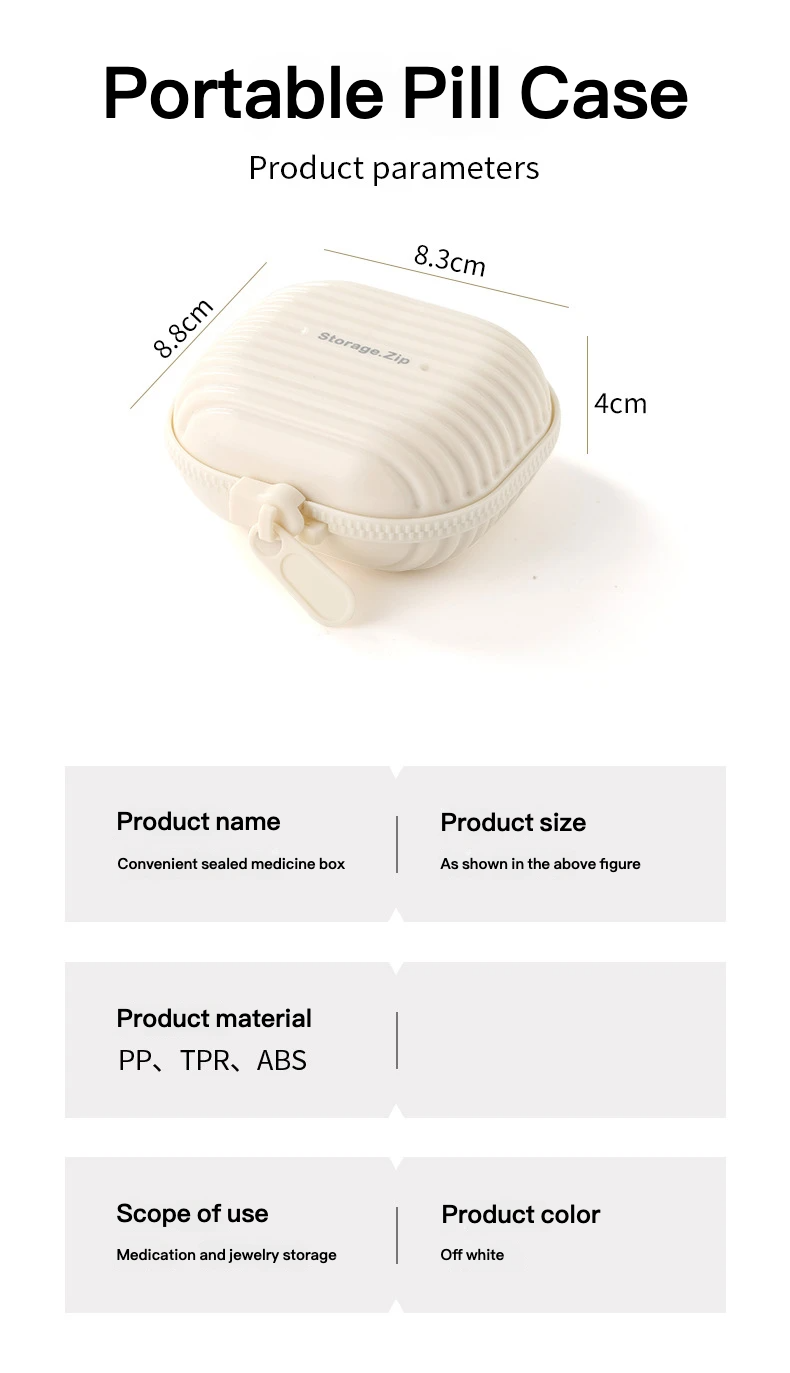 Portable Pill Box 7 Compartments