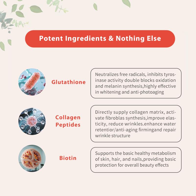 Nourishe Collagen Peptides for Women and Men - with Glutathione, Vitamin, Biotin - Promotes Hair, Nail, Skin Health