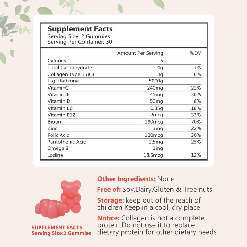 Nourishe Collagen Peptides for Women and Men - with Glutathione, Vitamin, Biotin - Promotes Hair, Nail, Skin Health