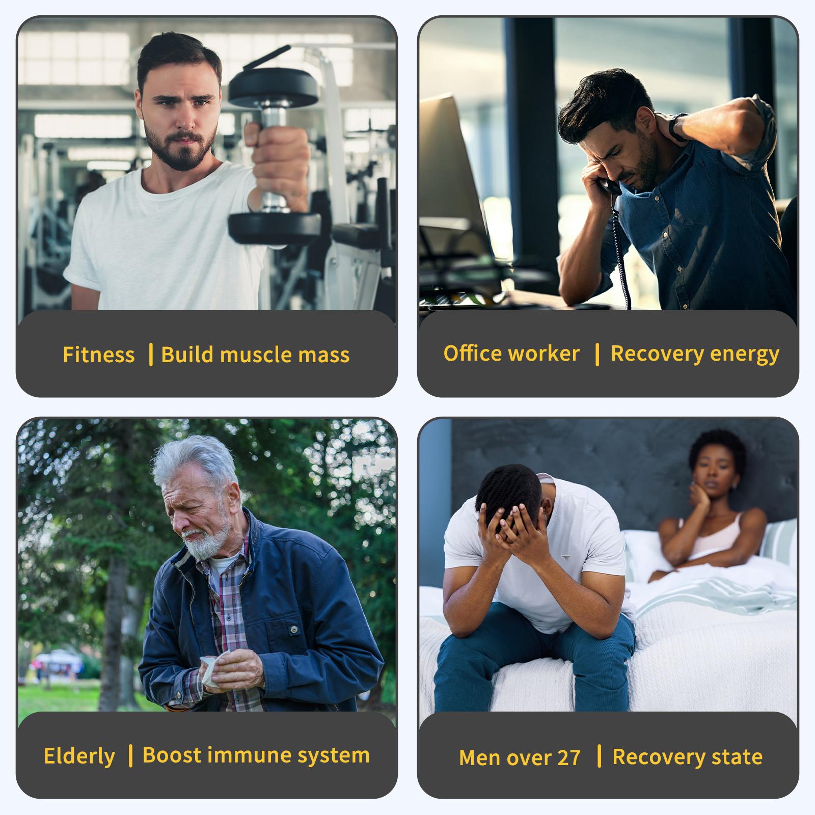 [Bundle of 1/2/3/5] TIMYEE Tongkat Ali+Oyster Capsules, Natural Dietary Supplement for Energy, Stamina and Health, 60 Capsules/Bottle