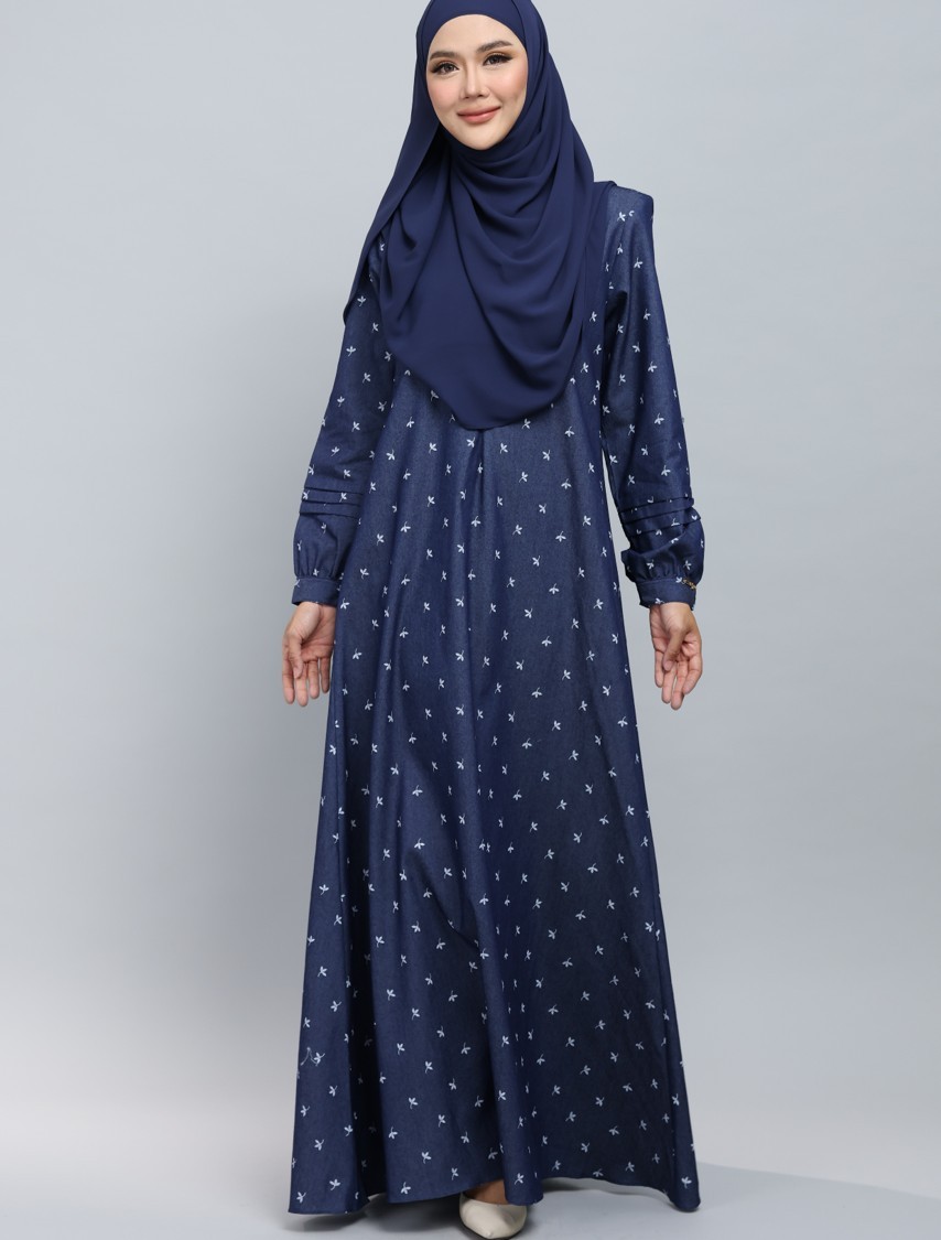 Medina in Floral printed Denim