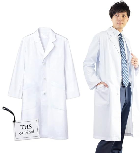 白衣NET 白衣 男性用 メンズ 診察衣 長袖 実験衣 ドクターコート 研究用白衣 シングル 医師