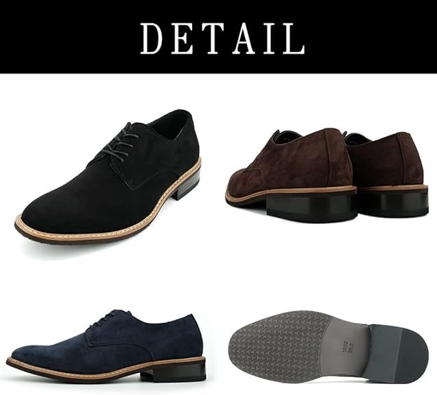 スラックスに合う靴 カジュアルシューズ メンズ スエード レースアップ ビジネスシューズ 革 通勤用 軽量 幅広 厚底