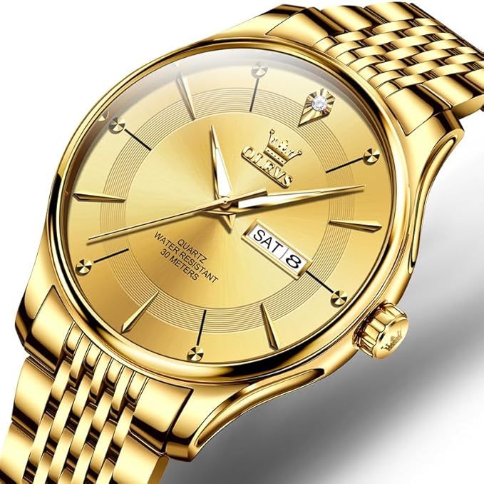 メンズ クオーツ メタルバンド ダイヤモンド メタルバンド 日付 シンプル おしゃれ 軽い 男性時計 夜光 防水 watch for men 学生 ゴールド