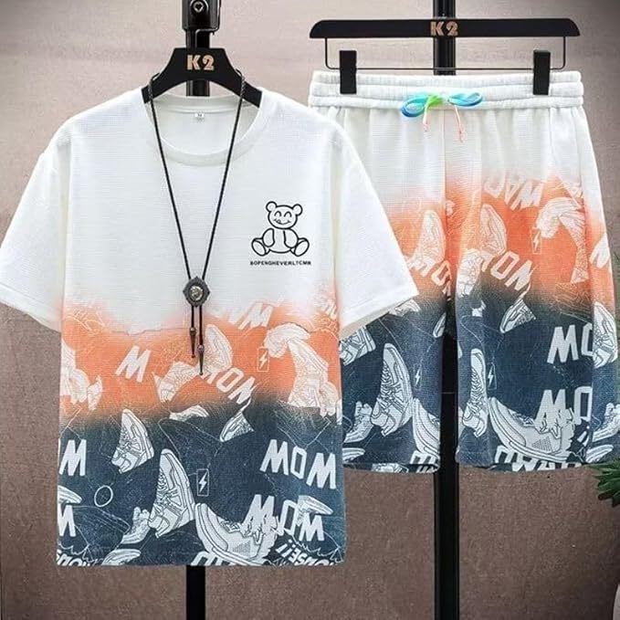 ジャージ 夏服メンズ 上下セット 半袖 上下2点セットプリントtシャツ メンズ 半袖 吸汗速乾 カジュアル 運動着 夏 部屋着ゆったり 軽量 おしゃれ 夏服男女兼用