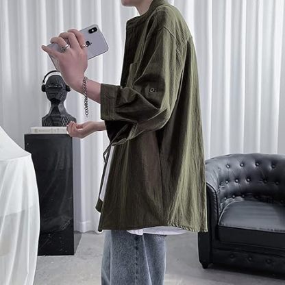  夏服 シャツ メンズ 七分袖 半袖 ファッション ボタンアップ シャツ 大きいサイズ メンズ 無地 ワイシャツ 人気