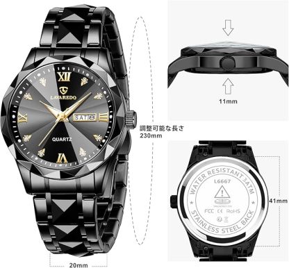 メンズ腕時計 ファッション カジュアル ビジネス 多機能 クロノグラフ ステンレス 防水 日付表示 シルバーブル- ブラック アナログクォーツ時計