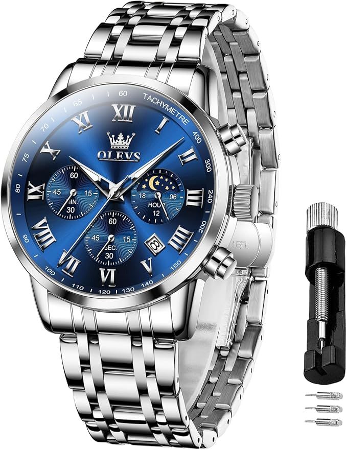 多機能 腕時計 メンズ ステンレスベルト クオーツ ビジネス クラシック 防水 日付 夜光 人気 おしゃれ 男性用 アナログ ファッション