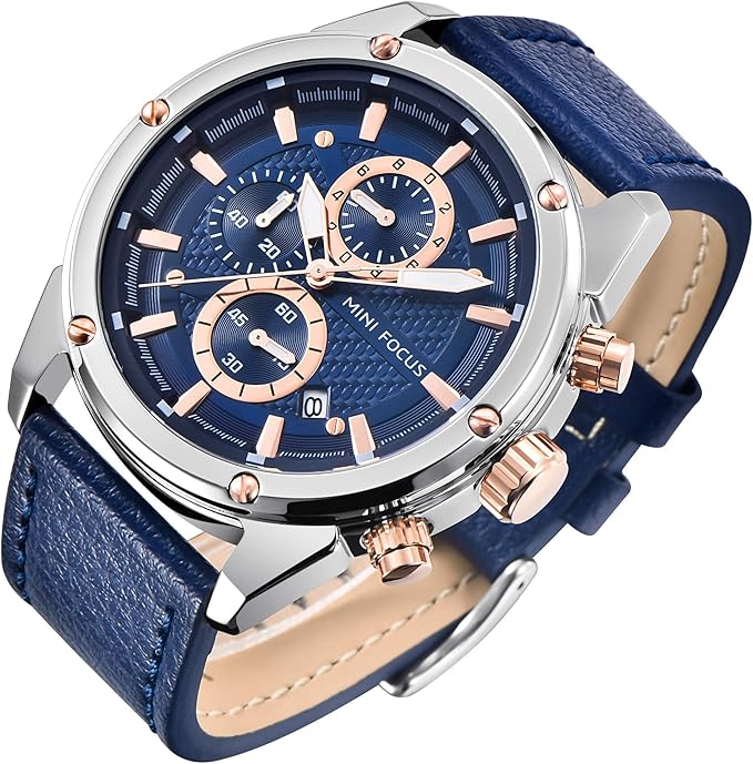 腕時計 メンズ ストップウォッチ機能付き 日付 防水 クオーツ おしゃれ シンプル 格付け カジュアル 勉強 仕事 アナログ 革 バンド ベルト ランキング ブランド