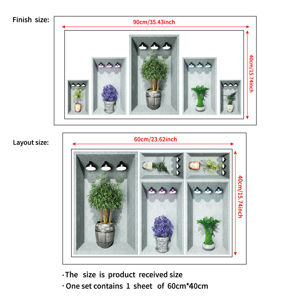 3D self-adhesive plant decoration painting