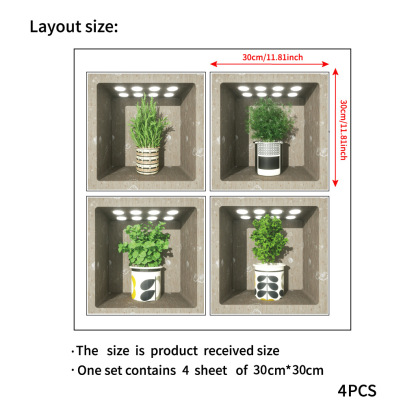 3D self-adhesive plant decoration painting