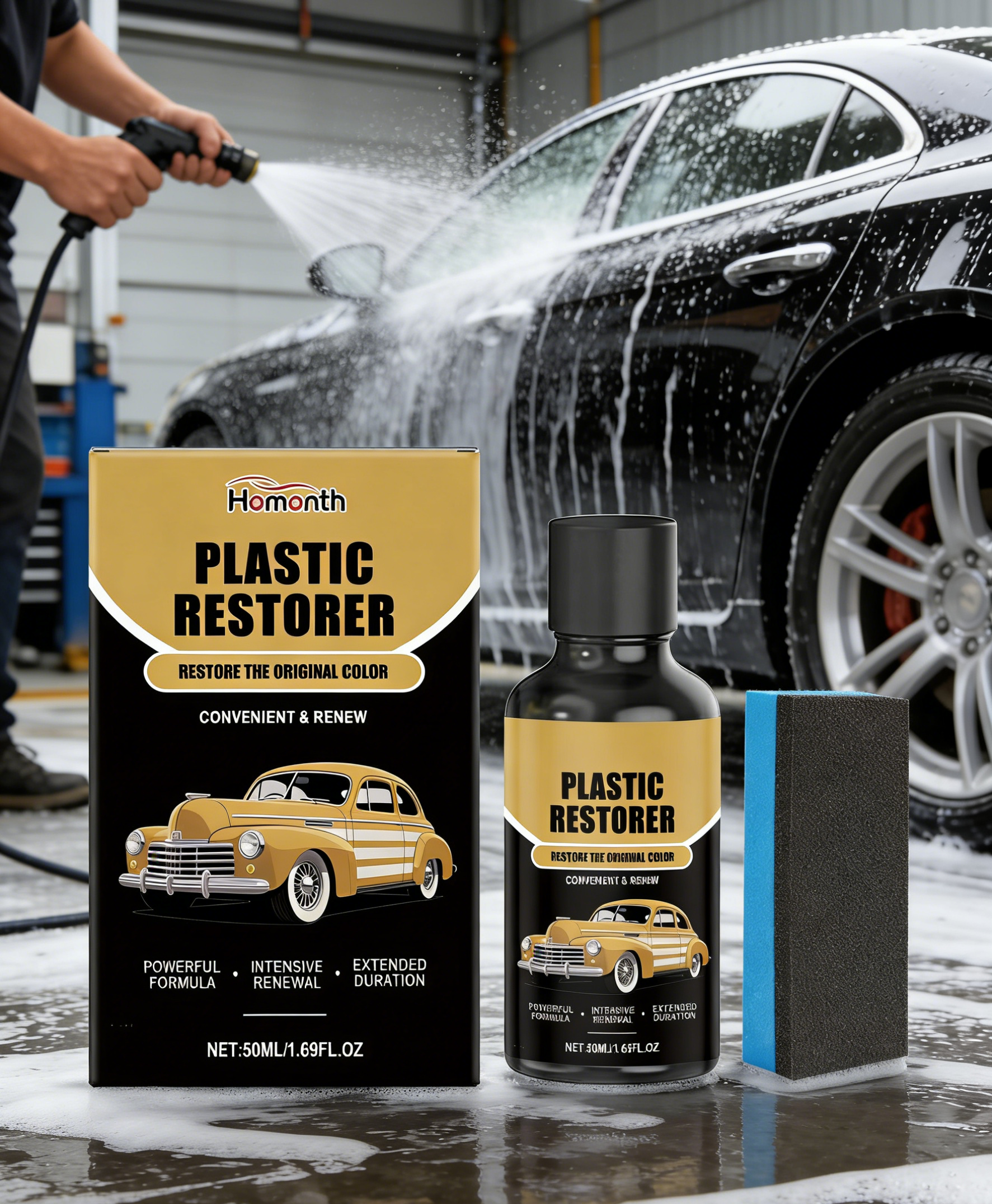3-in-1 Nano Crystal Car Coating Serum | Instant Mirror Shine & Scratch Repair | Rust Removal & Hydrophobic Waterproof Protection | Long-Lasting DIY Car Detailing Kit