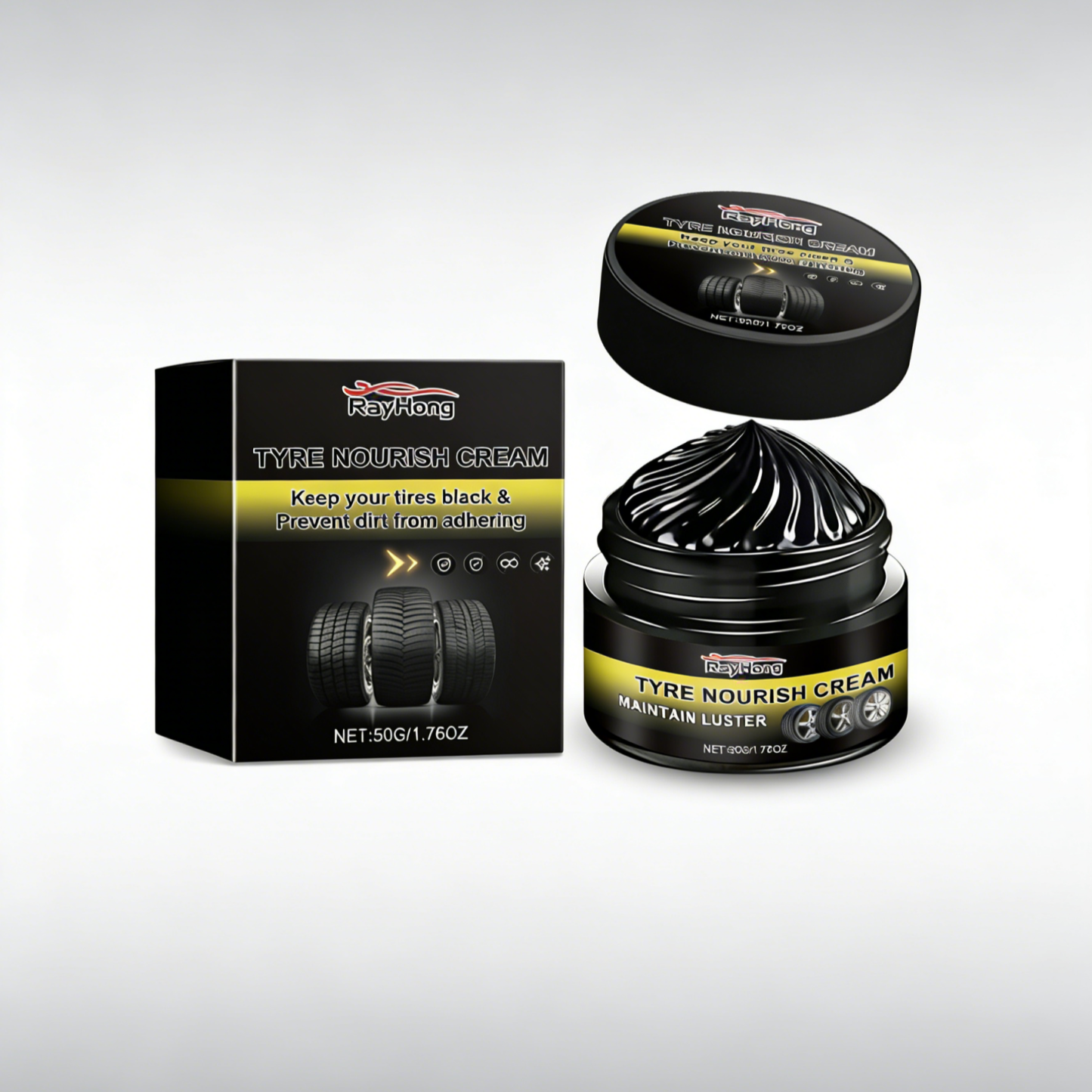 Premium Tyre Shinning Wax | Long-Lasting Deep Black Gloss & Waterproof Coating | UV Protection to Prevent Tyre Cracking & Aging