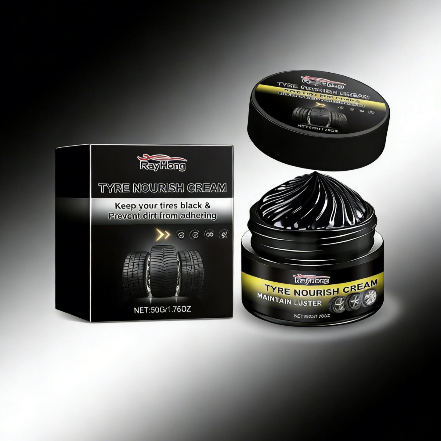 Premium Tyre Shinning Wax | Long-Lasting Deep Black Gloss & Waterproof Coating | UV Protection to Prevent Tyre Cracking & Aging
