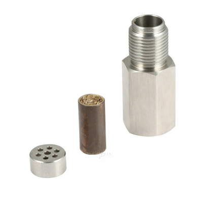 Universal Stainless Steel O2 Sensor Spacer with Mini Catalytic Converter | Fix Check Engine Light CEL Fix | Heavy Duty Oxygen Sensor Extension