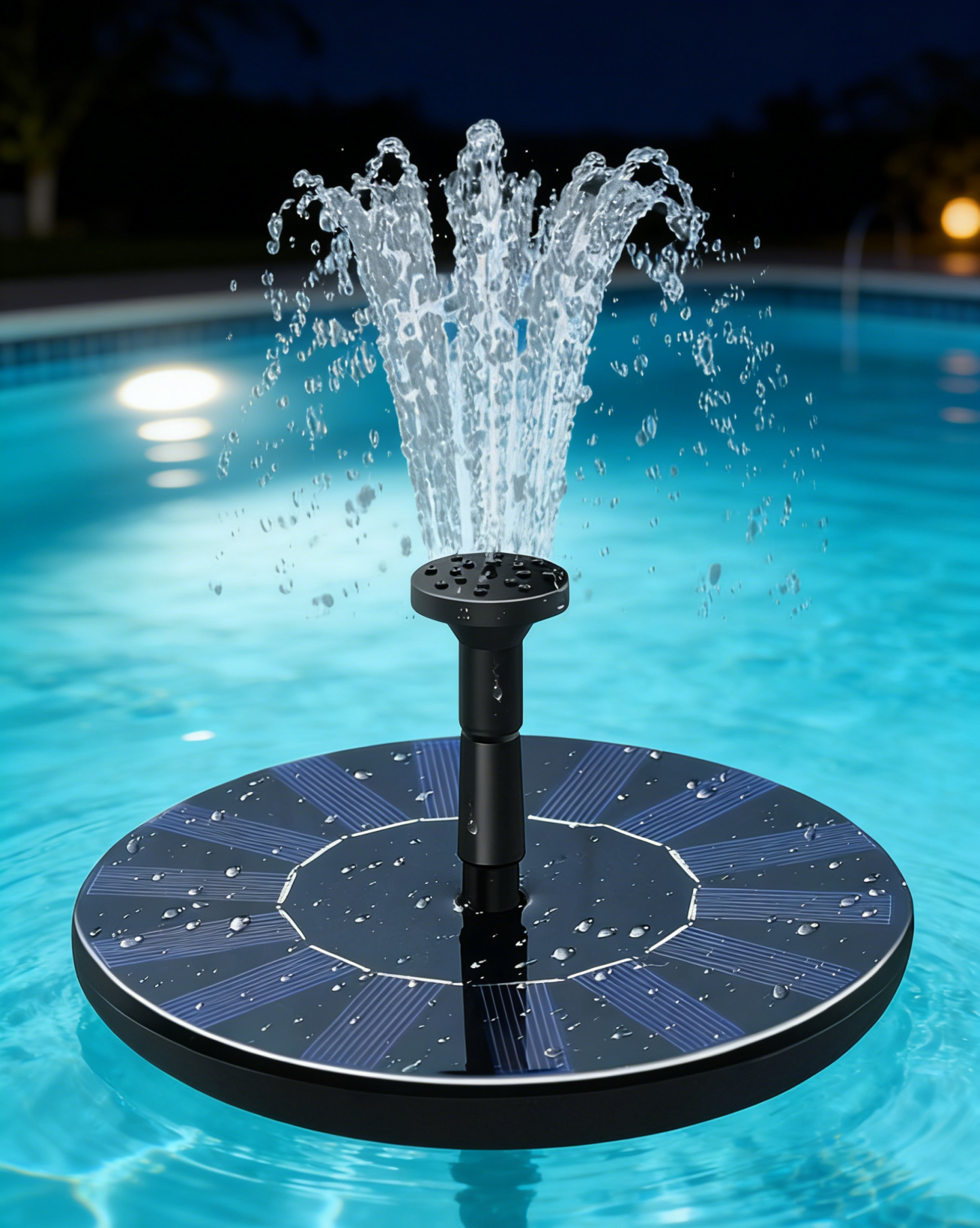 Solar floating fountain, no need for external power supply, convenient installation and simple opera