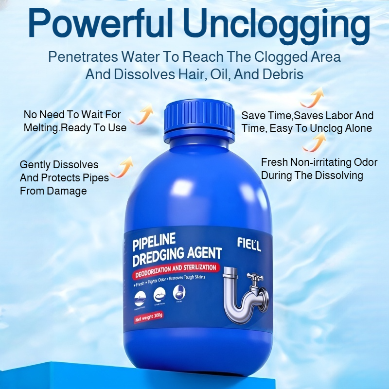 Bacteria and deodorant Pipe cleaner Pipe Unclogger Fast and efficient Blue Bottle Save time