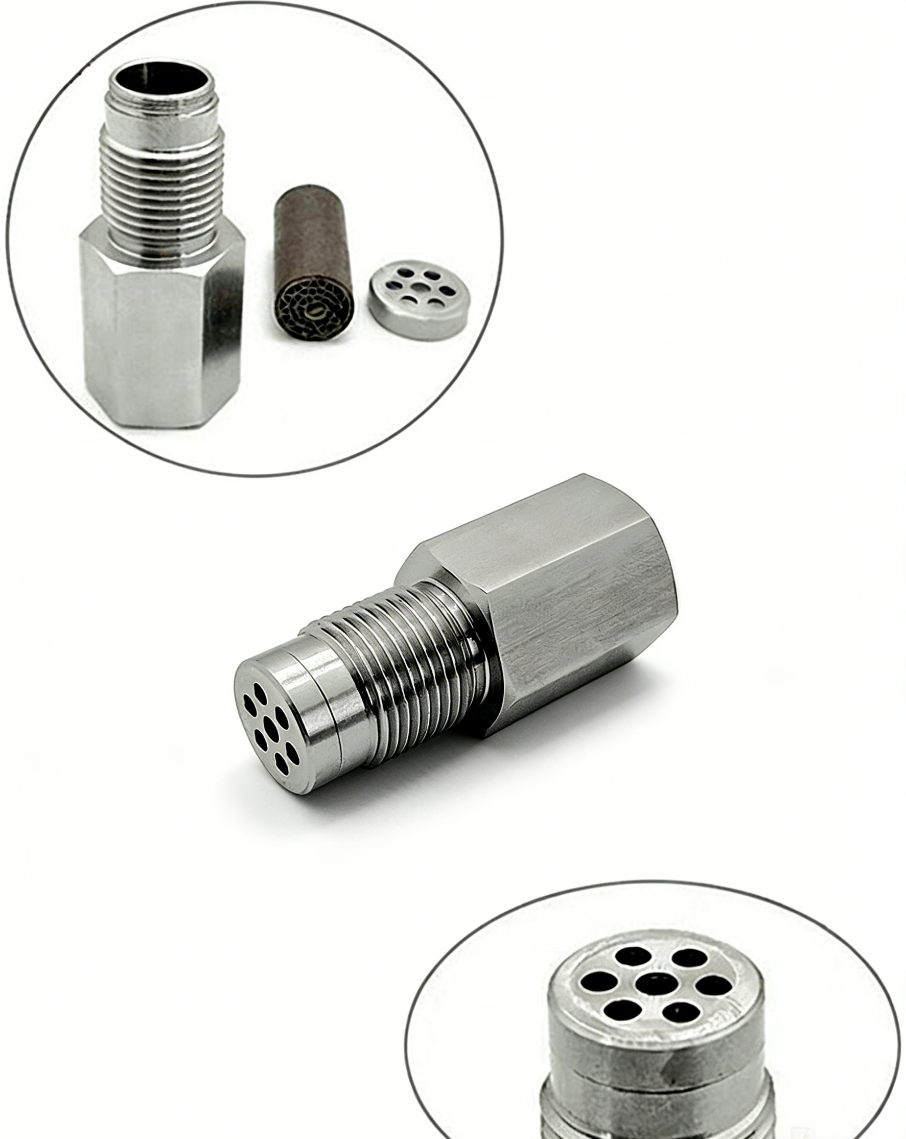 Universal Stainless Steel O2 Sensor Spacer with Mini Catalytic Converter | Fix Check Engine Light CEL Fix | Heavy Duty Oxygen Sensor Extension