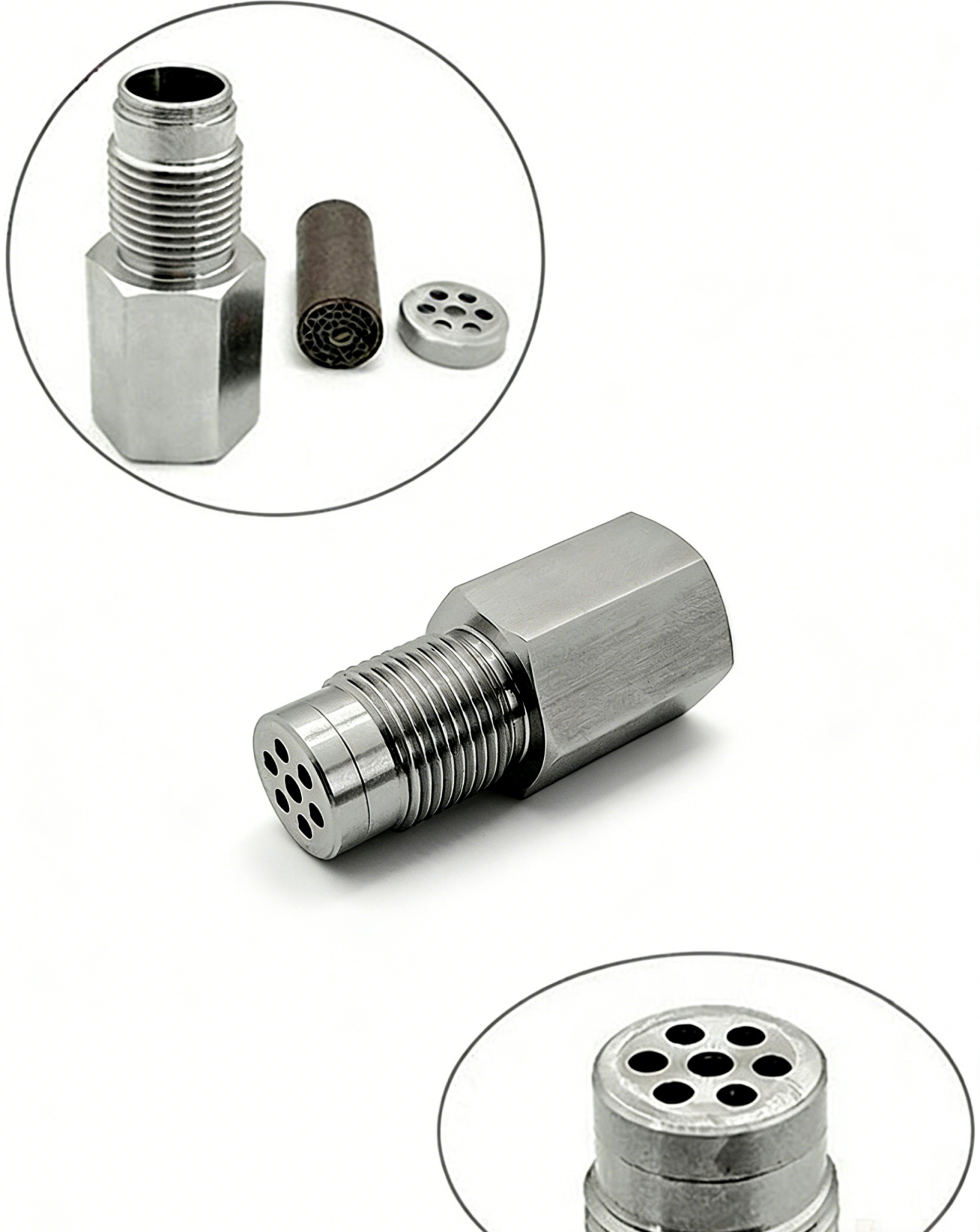 Universal Stainless Steel O2 Sensor Spacer with Mini Catalytic Converter | Fix Check Engine Light CEL Fix | Heavy Duty Oxygen Sensor Extension