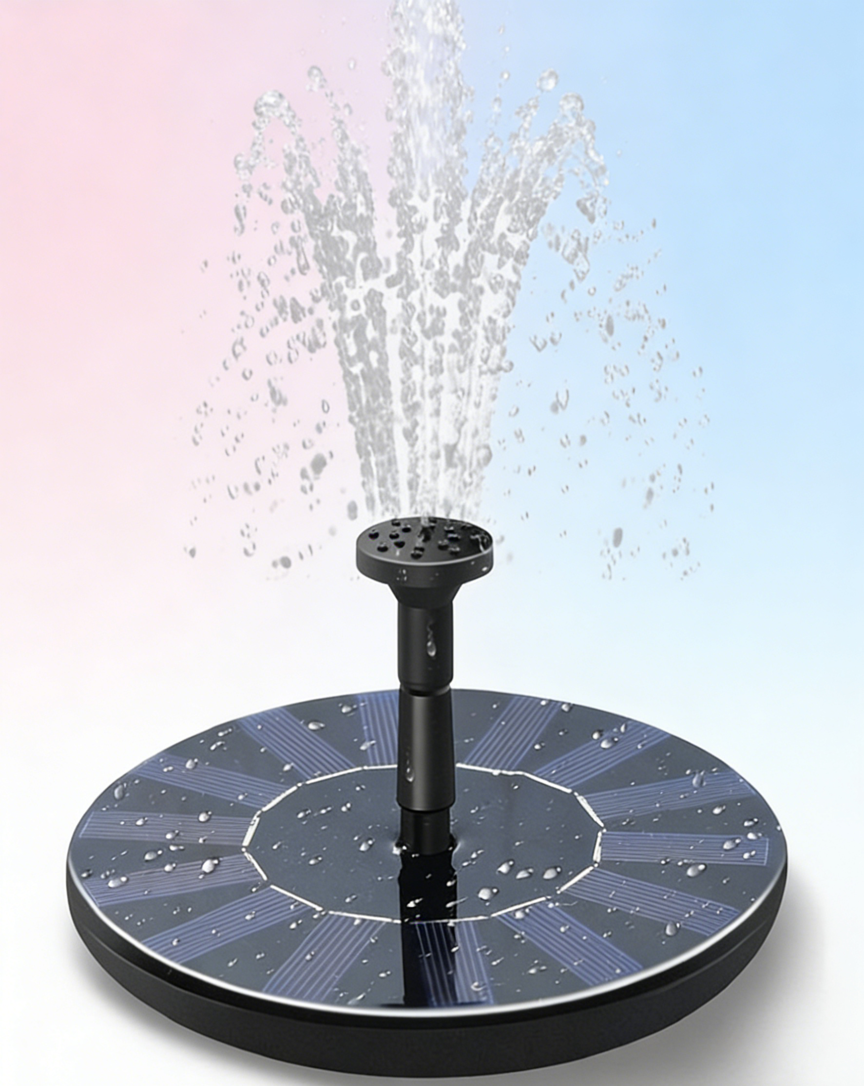 Solar floating fountain, no need for external power supply, convenient installation and simple opera