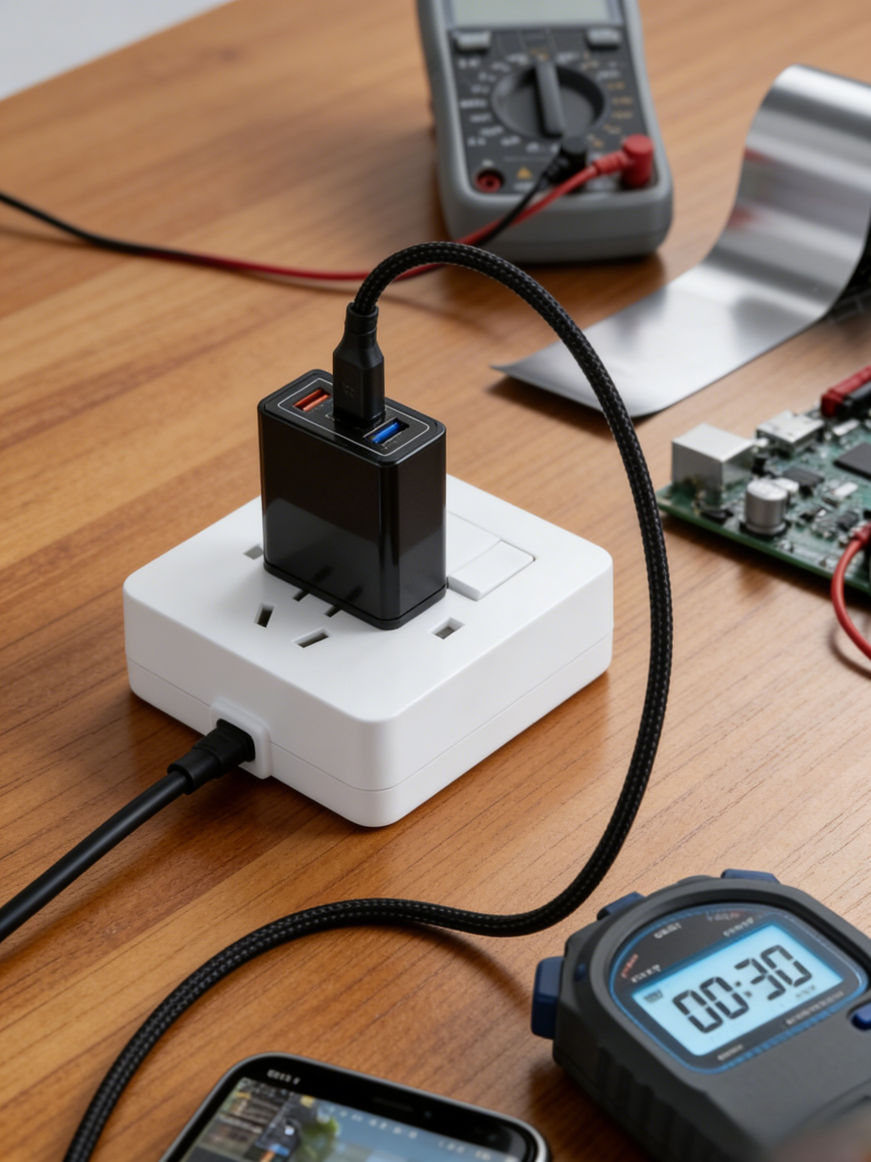 4-Port Smart Travel Charger (UK Plug) | Intelligent Power Delivery & Battery Health Protection | Multi-Device Fast Charging for Phone, Tablet & Watch | Compact Everyday Carry