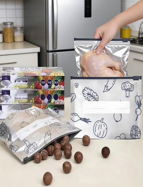 Aluminum Foil Fresh-Keeping Bag: Reusable Ziplock Food Storage for Kitchen & Freezer (Moisture-Proof)