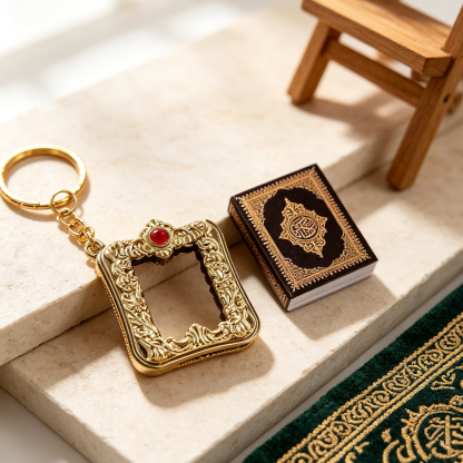 Loket dan Rantai Kunci Al-Quran Mini 1:12 Terperinci untuk Keberkatan Harian