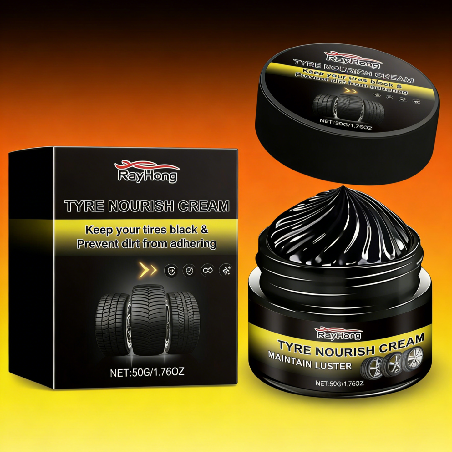Premium Tyre Shinning Wax | Long-Lasting Deep Black Gloss & Waterproof Coating | UV Protection to Prevent Tyre Cracking & Aging