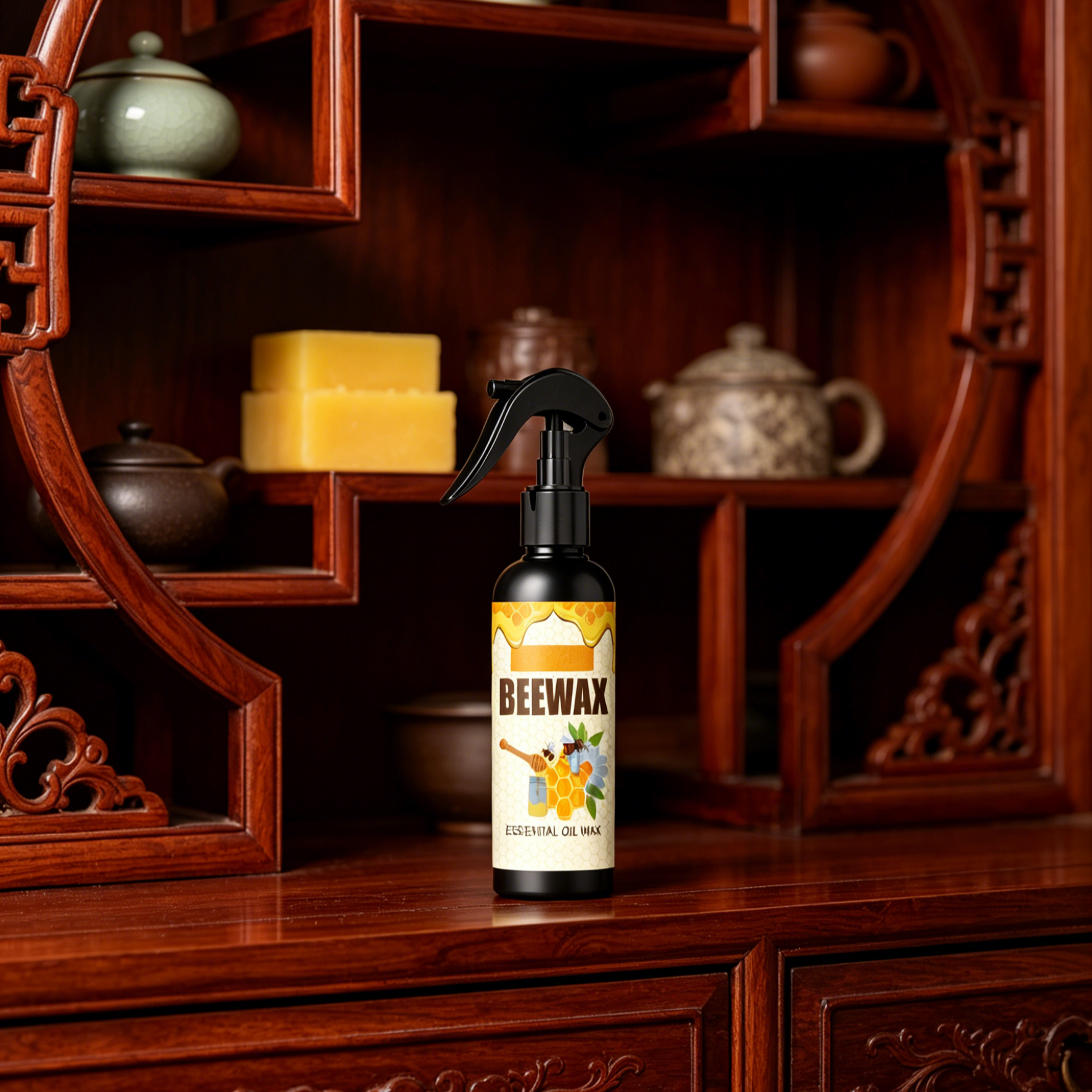 Natural Beeswax Furniture Polish Spray | Restore, Shine & Protect Wood | Water-Resistant & Non-Toxic