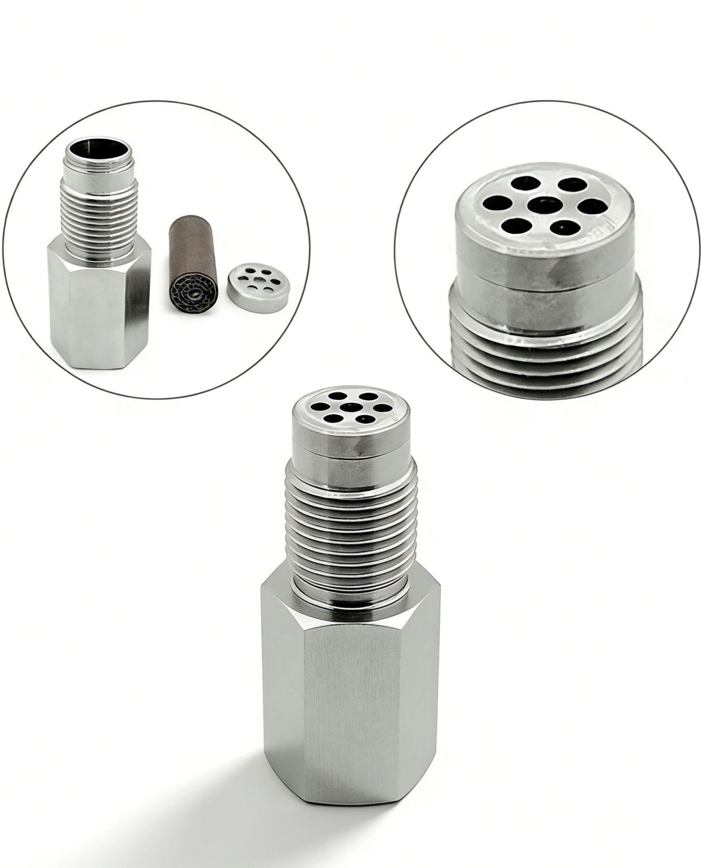 Universal Stainless Steel O2 Sensor Spacer with Mini Catalytic Converter | Fix Check Engine Light CEL Fix | Heavy Duty Oxygen Sensor Extension