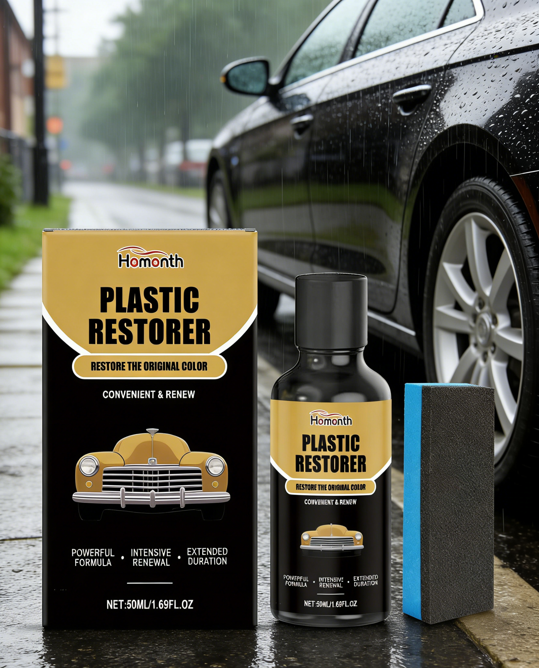 3-in-1 Nano Crystal Car Coating Serum | Instant Mirror Shine & Scratch Repair | Rust Removal & Hydrophobic Waterproof Protection | Long-Lasting DIY Car Detailing Kit