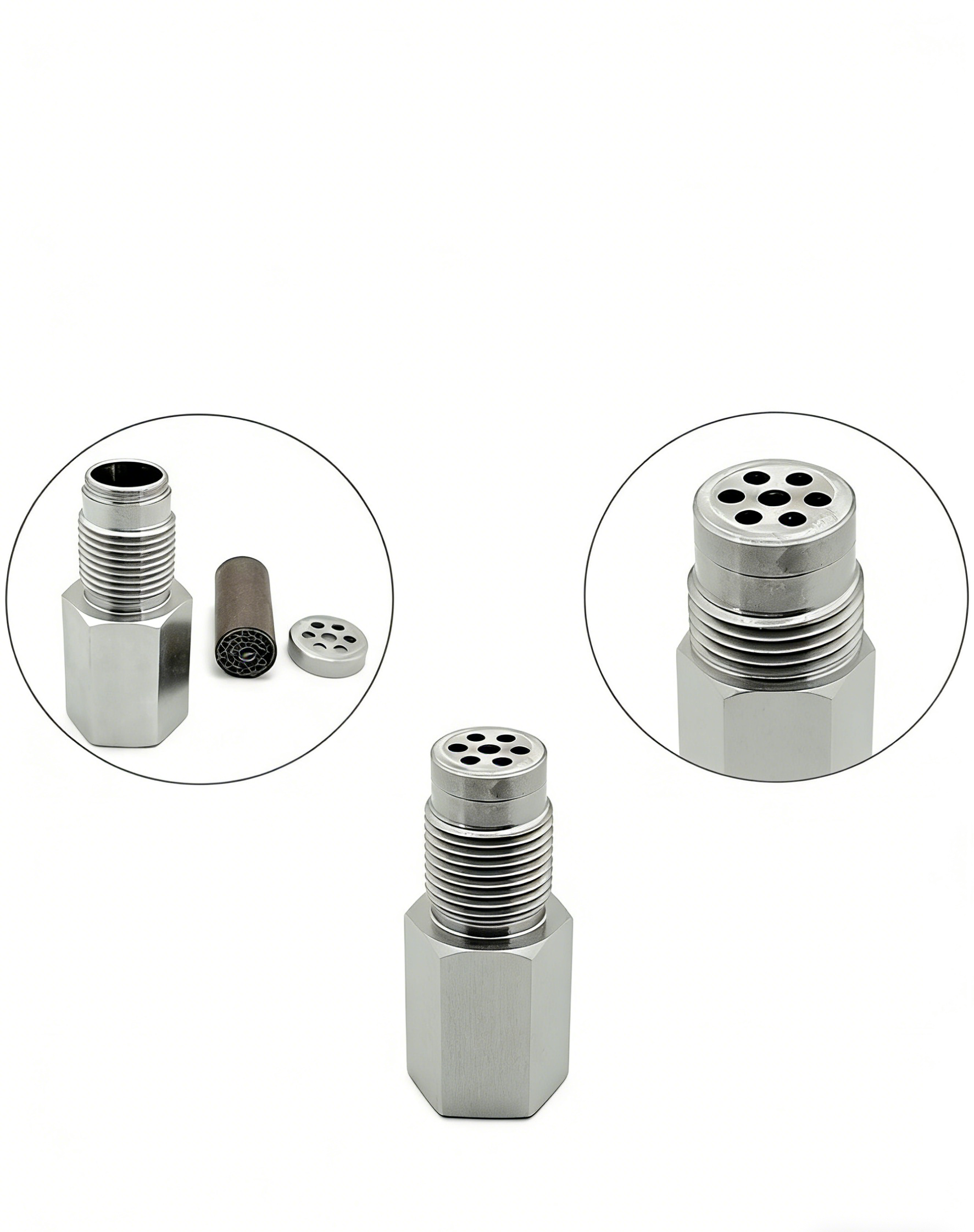 Universal Stainless Steel O2 Sensor Spacer with Mini Catalytic Converter | Fix Check Engine Light CEL Fix | Heavy Duty Oxygen Sensor Extension