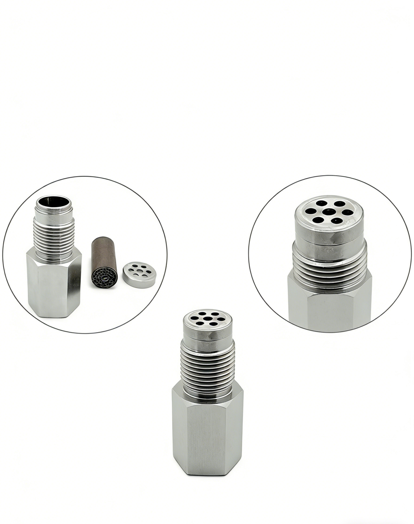 Universal Stainless Steel O2 Sensor Spacer with Mini Catalytic Converter | Fix Check Engine Light CEL Fix | Heavy Duty Oxygen Sensor Extension