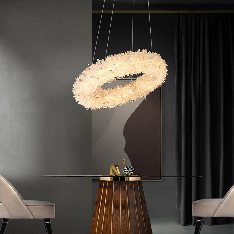 Rock Crystal Round Modern Chandelier - LightingSide