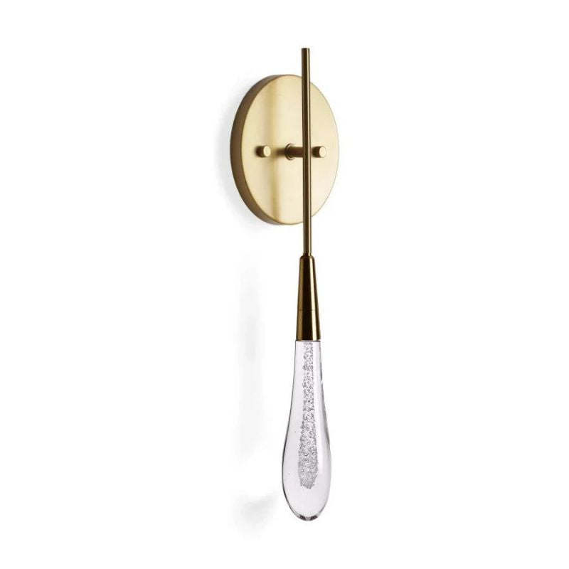 Raindrop Glass Round Solitaire Wall Sconce - LightingSide