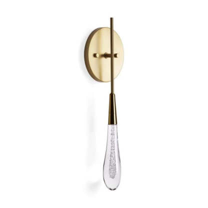 Raindrop Glass Round Solitaire Wall Sconce - LightingSide