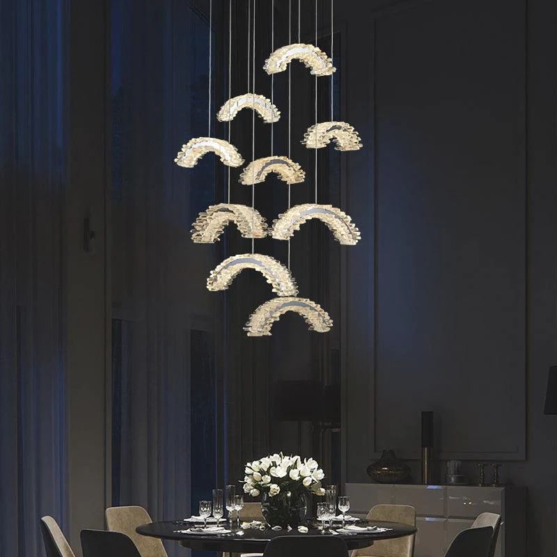 Rock Crystal Crescent Chandelier - LightingSide