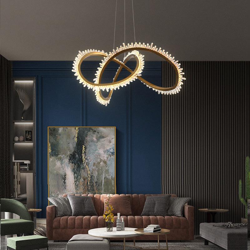 Rock Crystal Möbius Ring Chandelier - LightingSide