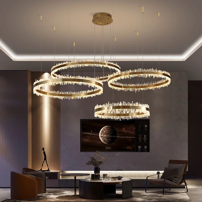 Rock Crystal Rings Luxury Chandelier - LightingSide
