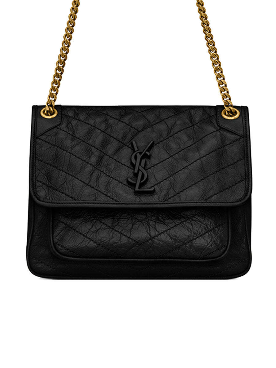 Y Niki Medium Chain Bag in Crinkled Vintage Leather