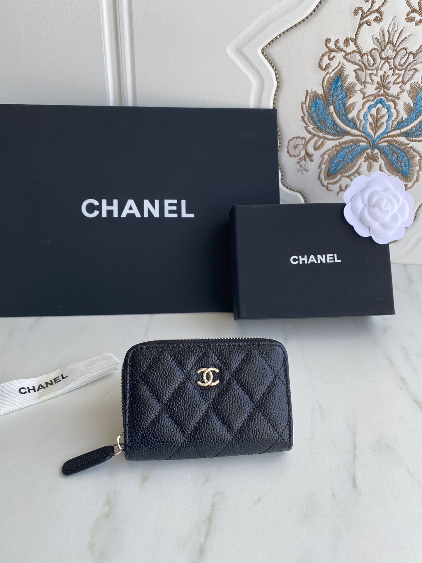  小拉鏈菱格零錢包