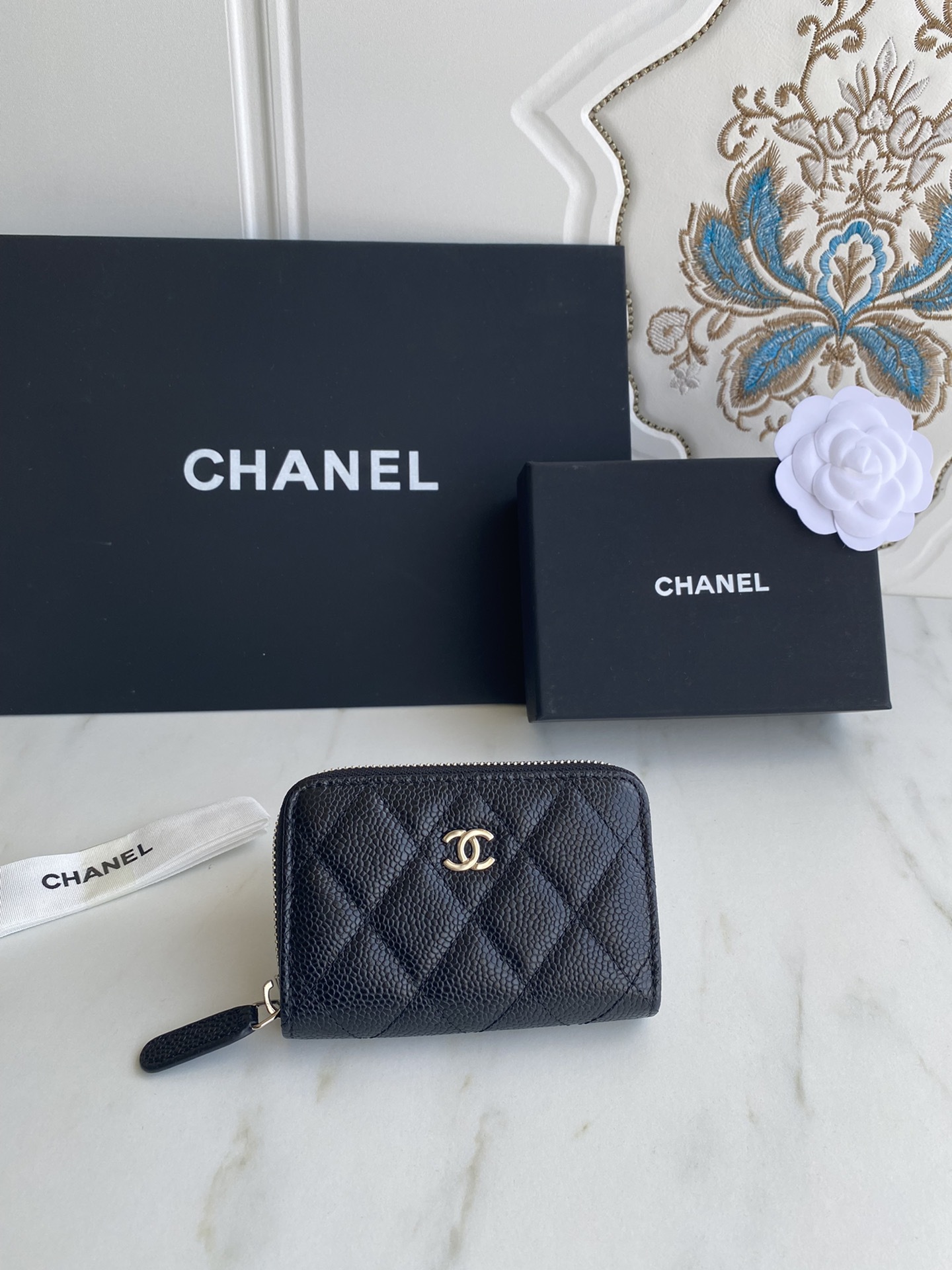  小拉鏈菱格零錢包