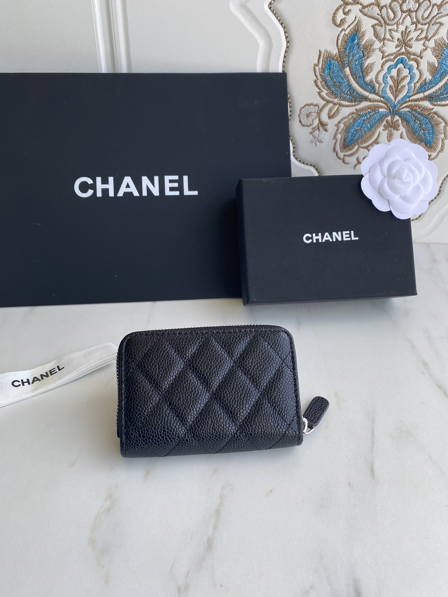  小拉鏈菱格零錢包