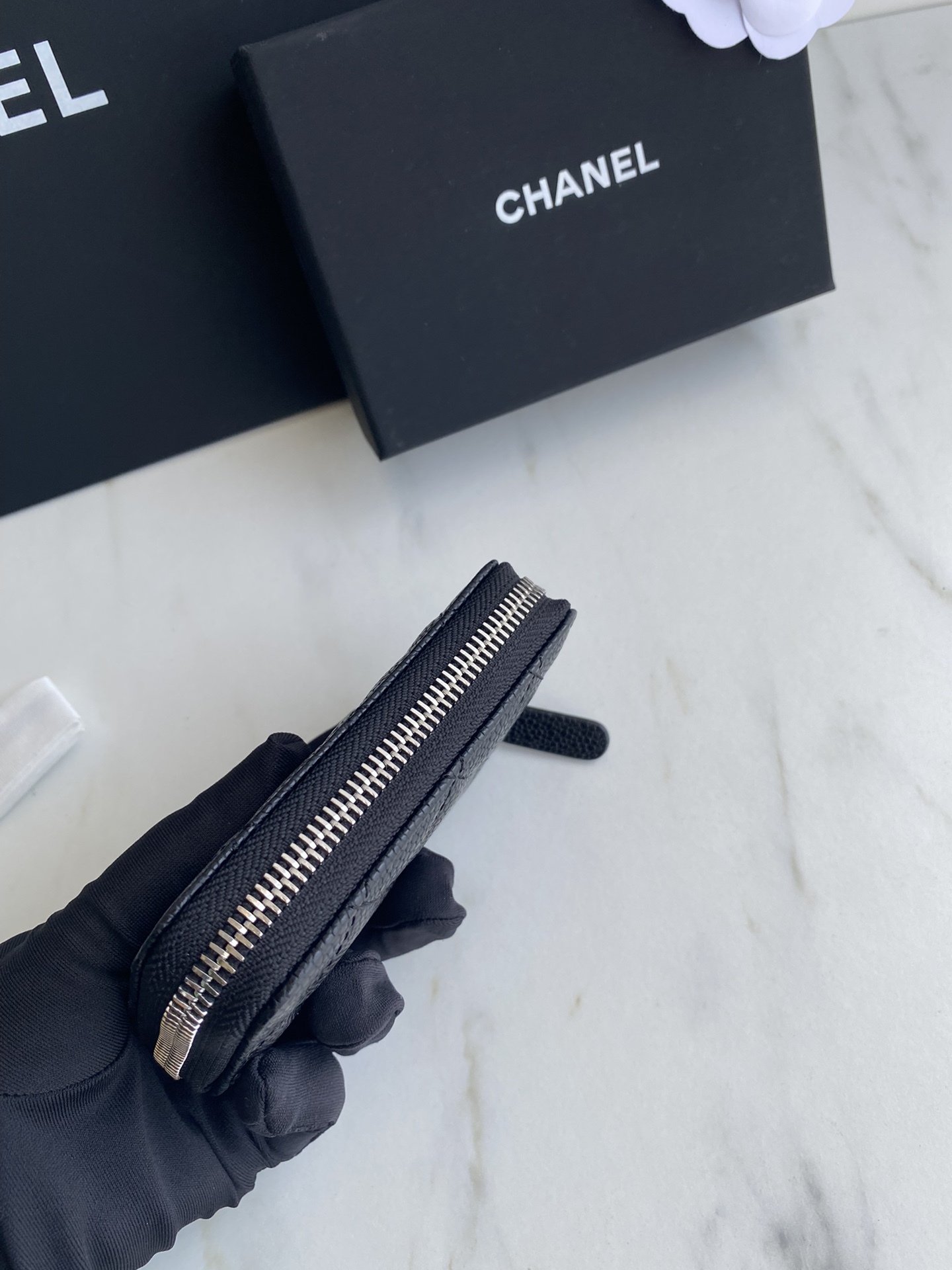  小拉鏈菱格零錢包