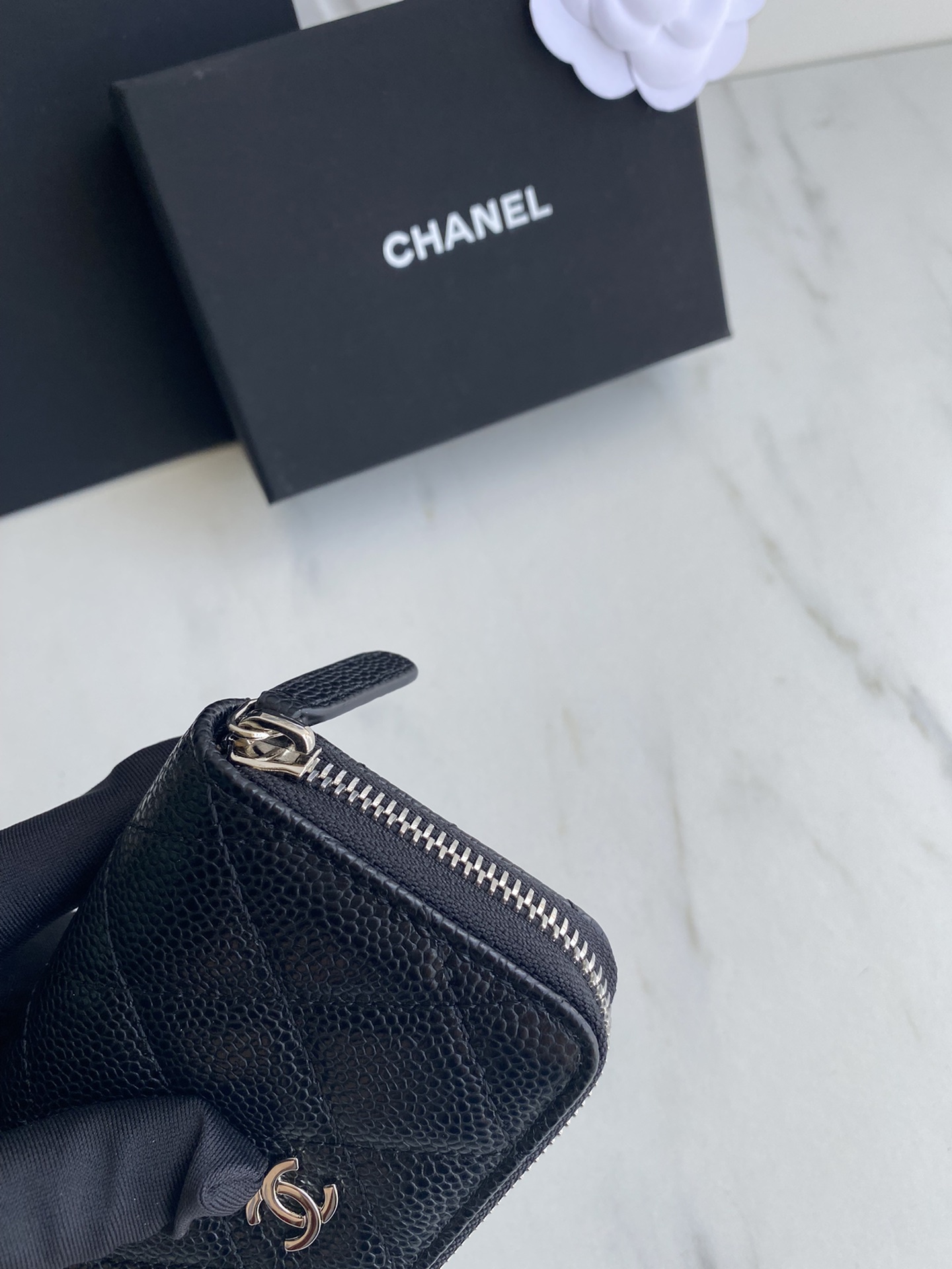  小拉鏈菱格零錢包