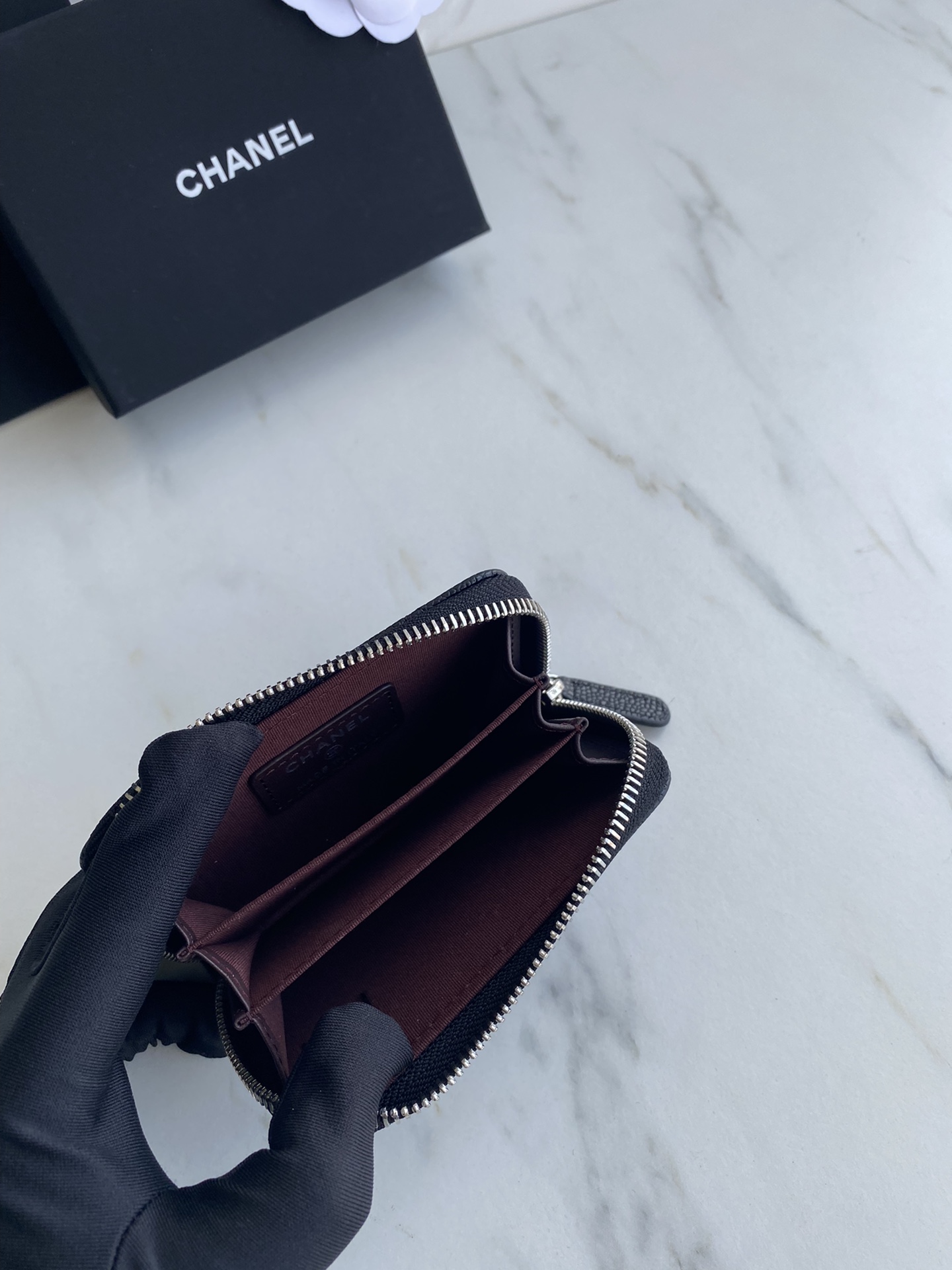  小拉鏈菱格零錢包