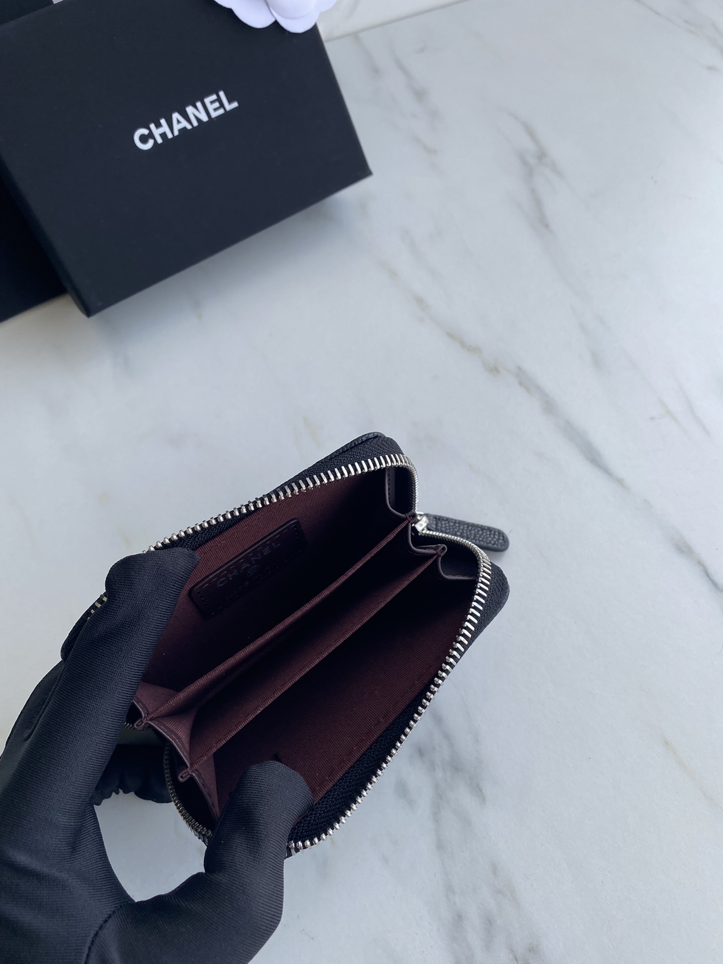  小拉鏈菱格零錢包