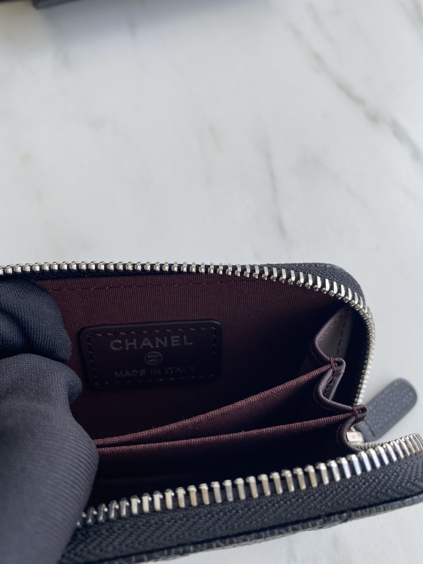  小拉鏈菱格零錢包